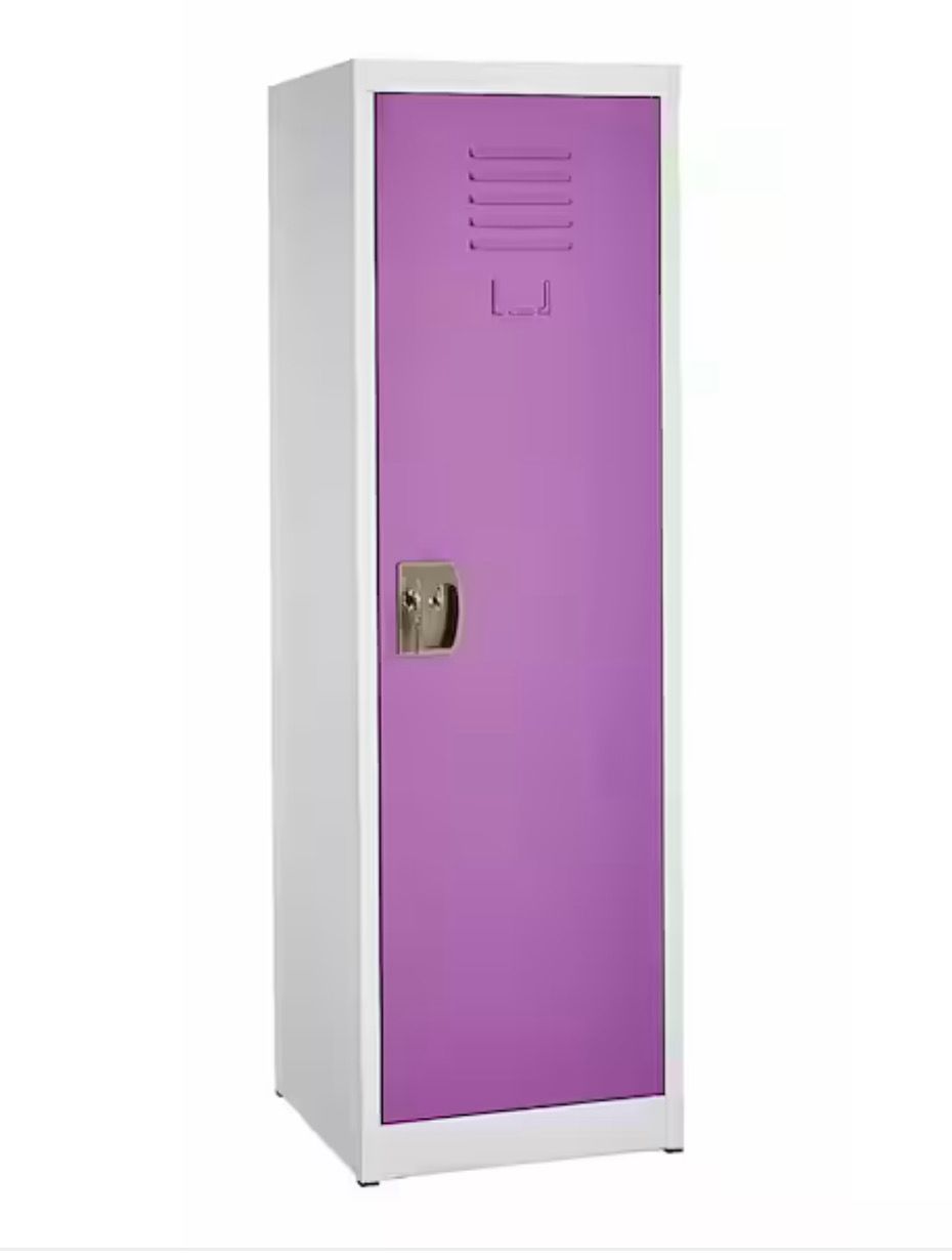 Adiroffice 629-Series 48 in. H 1-Tier Steel Storage Locker Free Standing Cabinets for Home, School, Gym in Purple 629-01-PUR