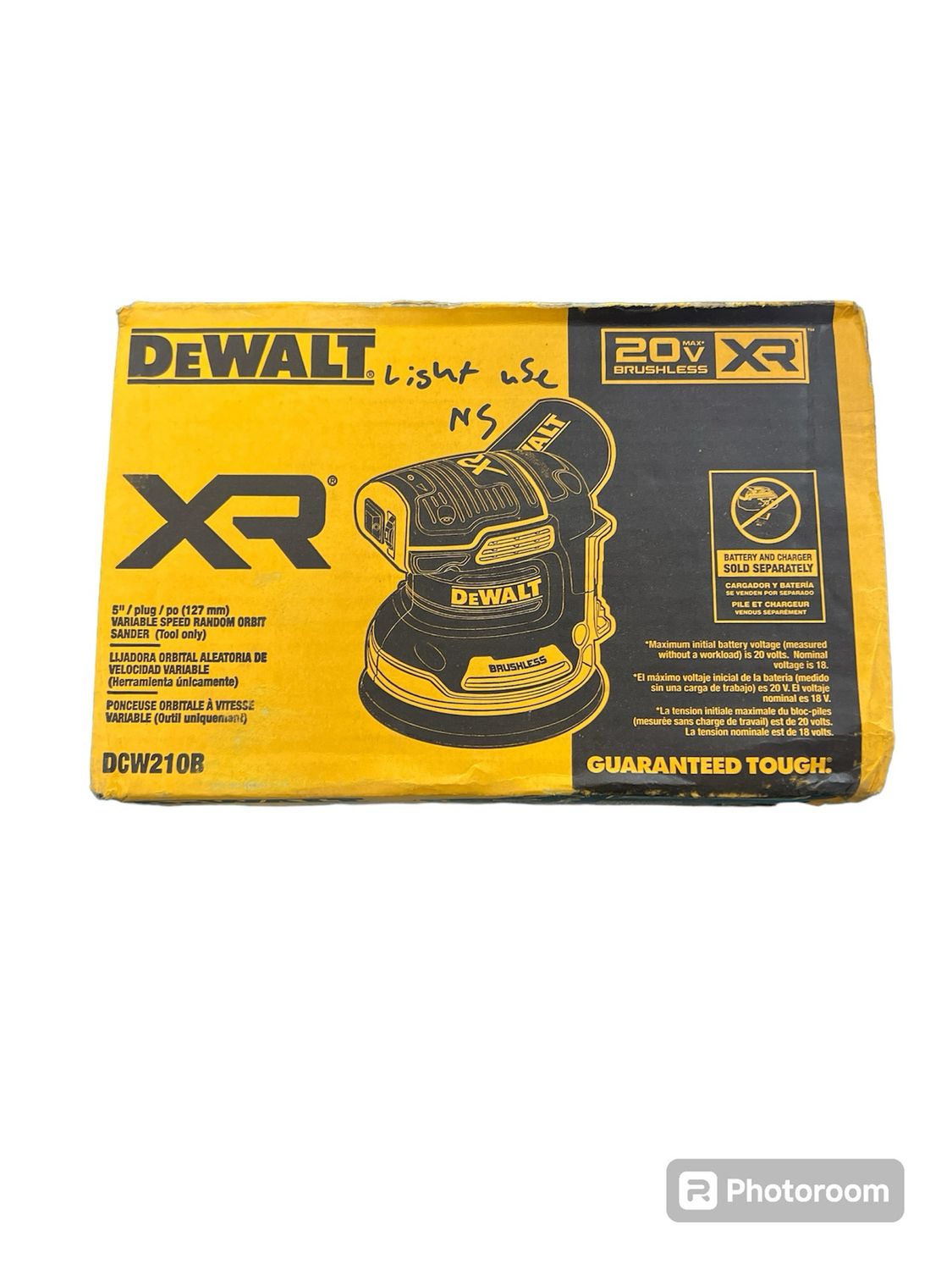 Dewalt 20V MAX XR Cordless Brushless 5 in. Random Orbital Sander (Tool Only) DCW210B .