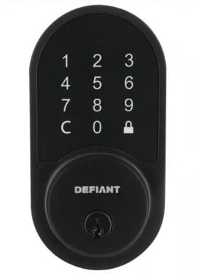 Defiant Round Matte Black Smart Wi-Fi Deadbolt Powered by Hubspace HSGC6X9D01AJ