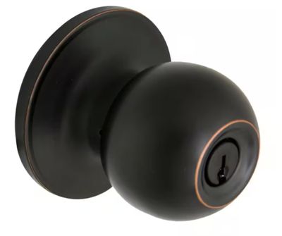 Defiant Simple Series Ball Aged Bronze Keyed Entry Door Knob EVTWX700B