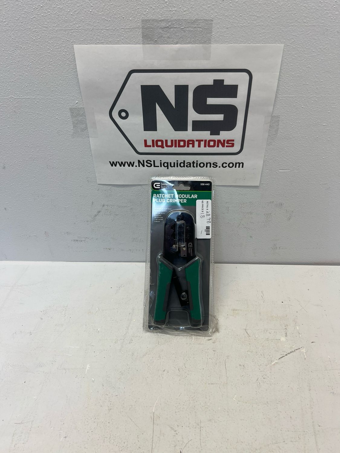 Commercial Electric Ratchet Modular Plug Crimper CE70806 .