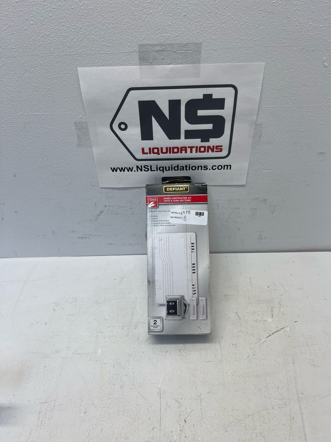 Defiant Wired Contractor Doorbell Kit with 2 Wired Push Buttons, White 18000043