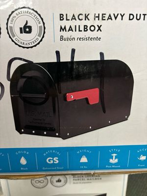 Architectural Mailboxes Sequoia Black, Large, Steel, Heavy Duty Post Mount Mailbox 5560B-R-10