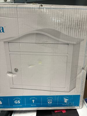 Architectural Mailboxes Saratoga White, Medium, Steel, Locking Wall Mount Mailbox 2550W-10