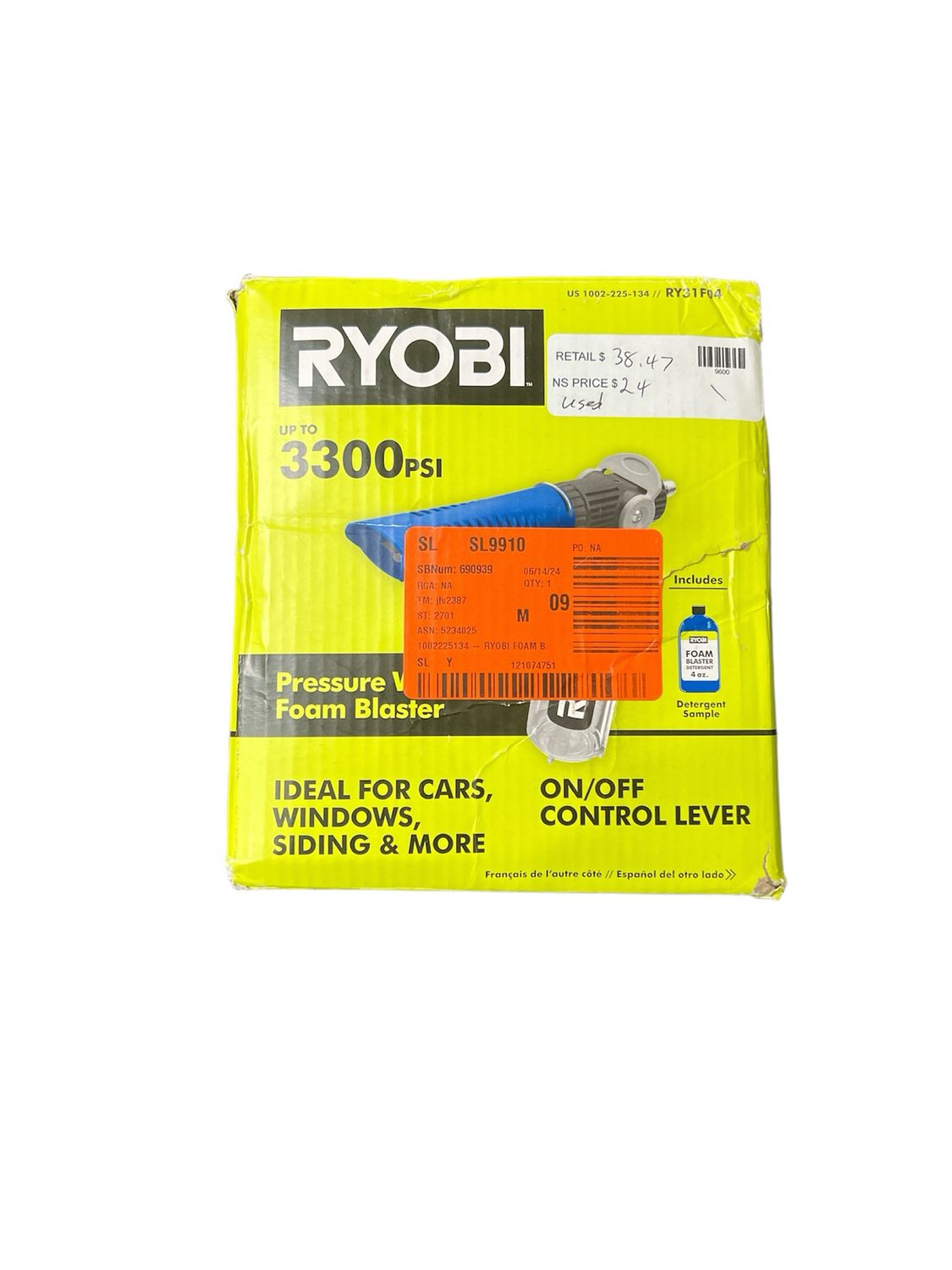 Ryobi Pressure Washer Foam Blaster RY31F04 .