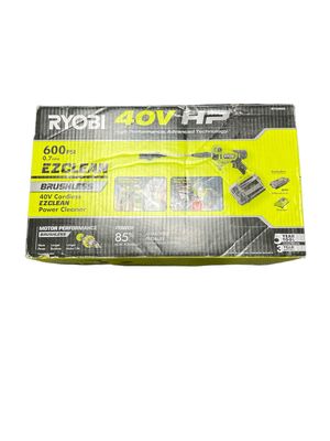 Ryobi 40V HP Brushless EZClean 600 PSI 0.7 GPM Cordless Battery Cold Water Power Cleaner with 2.0 Ah Battery and Charger RY124052K .