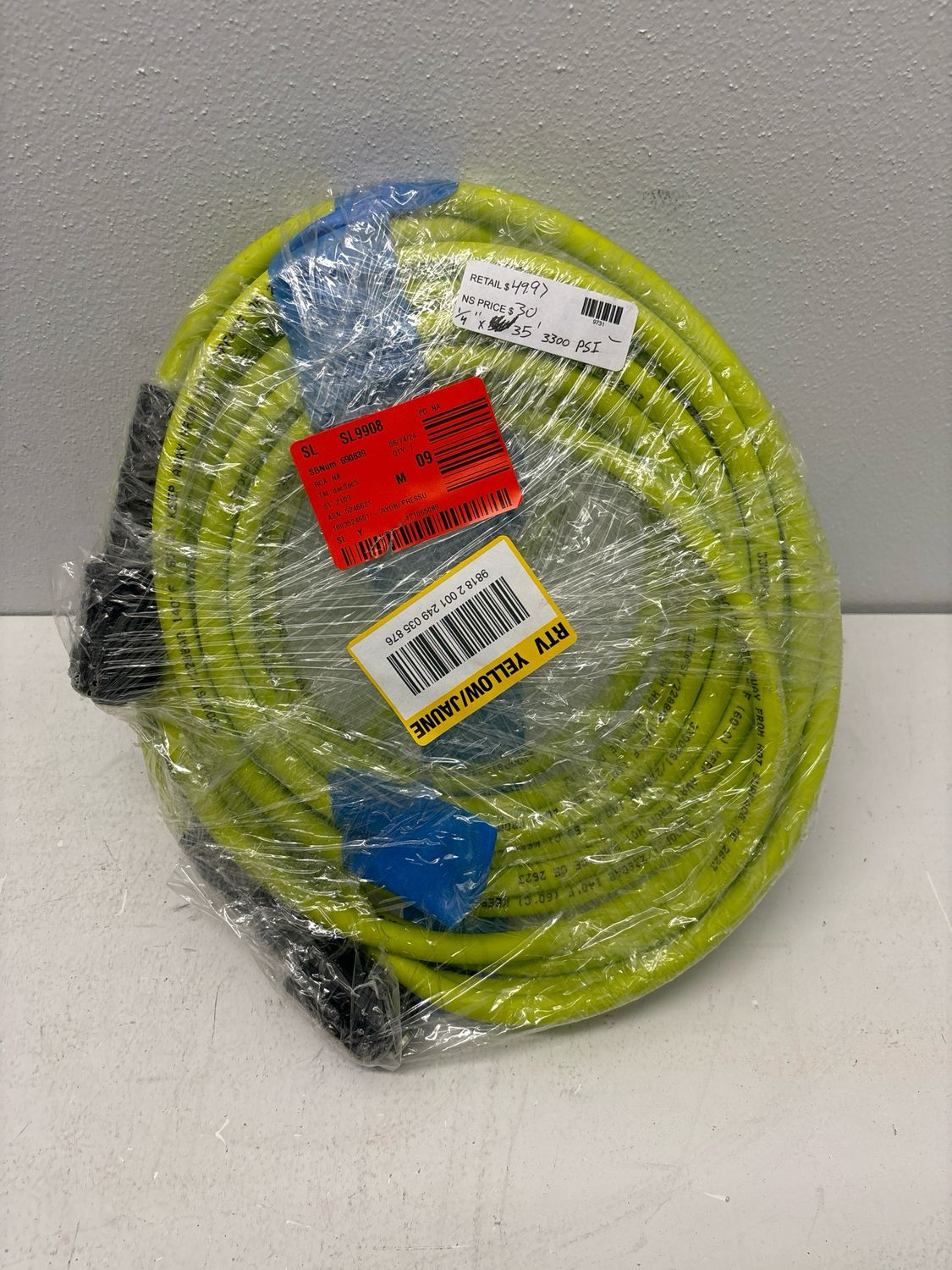 RYOBI 1/4 in. x 35 ft. 3,300 PSI Pressure Washer Replacement Hose RY31HPH01