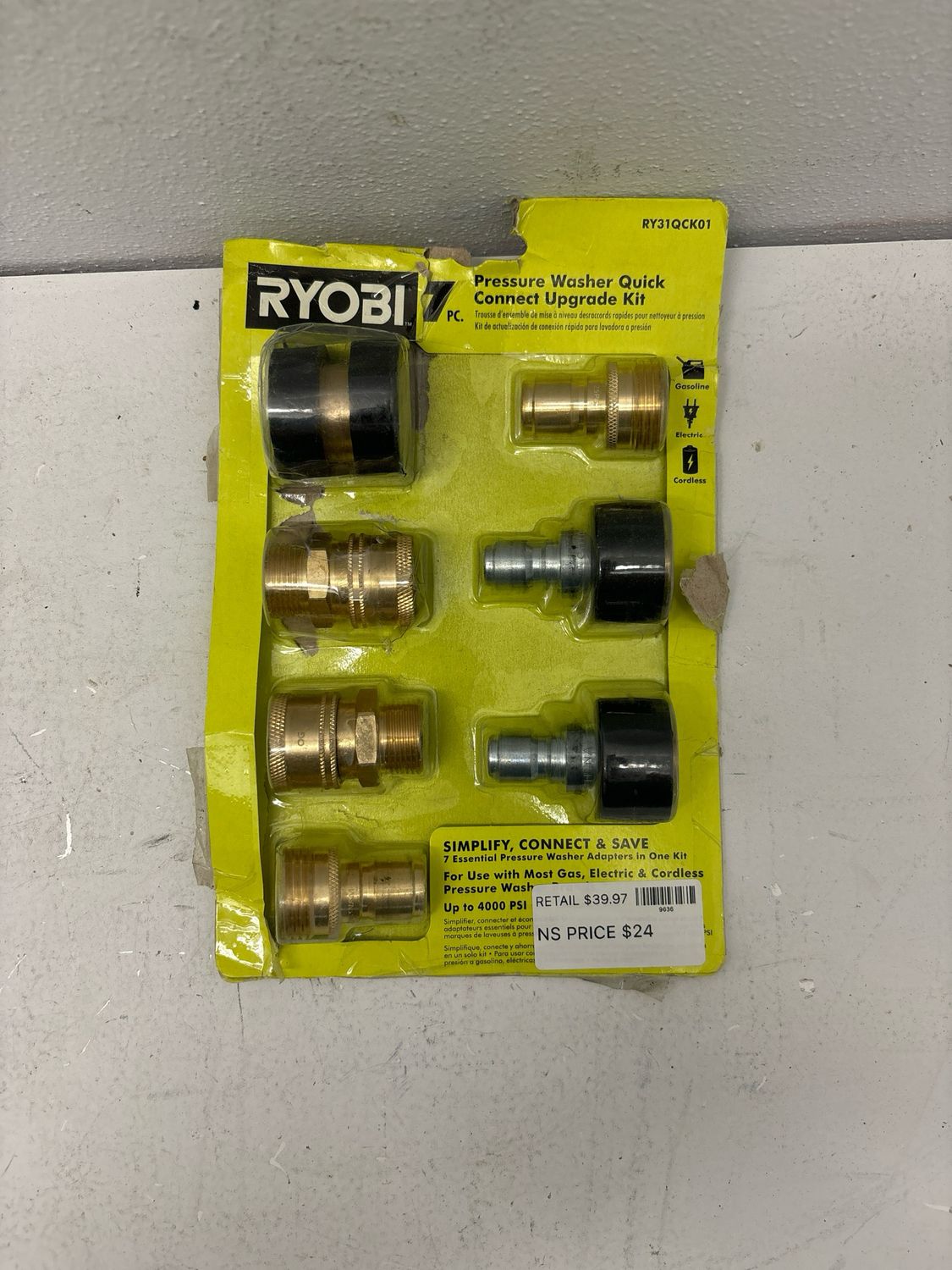RYOBI 7-Piece Pressure Washer Quick Connect Upgrade Kit RY31QCK01 . .