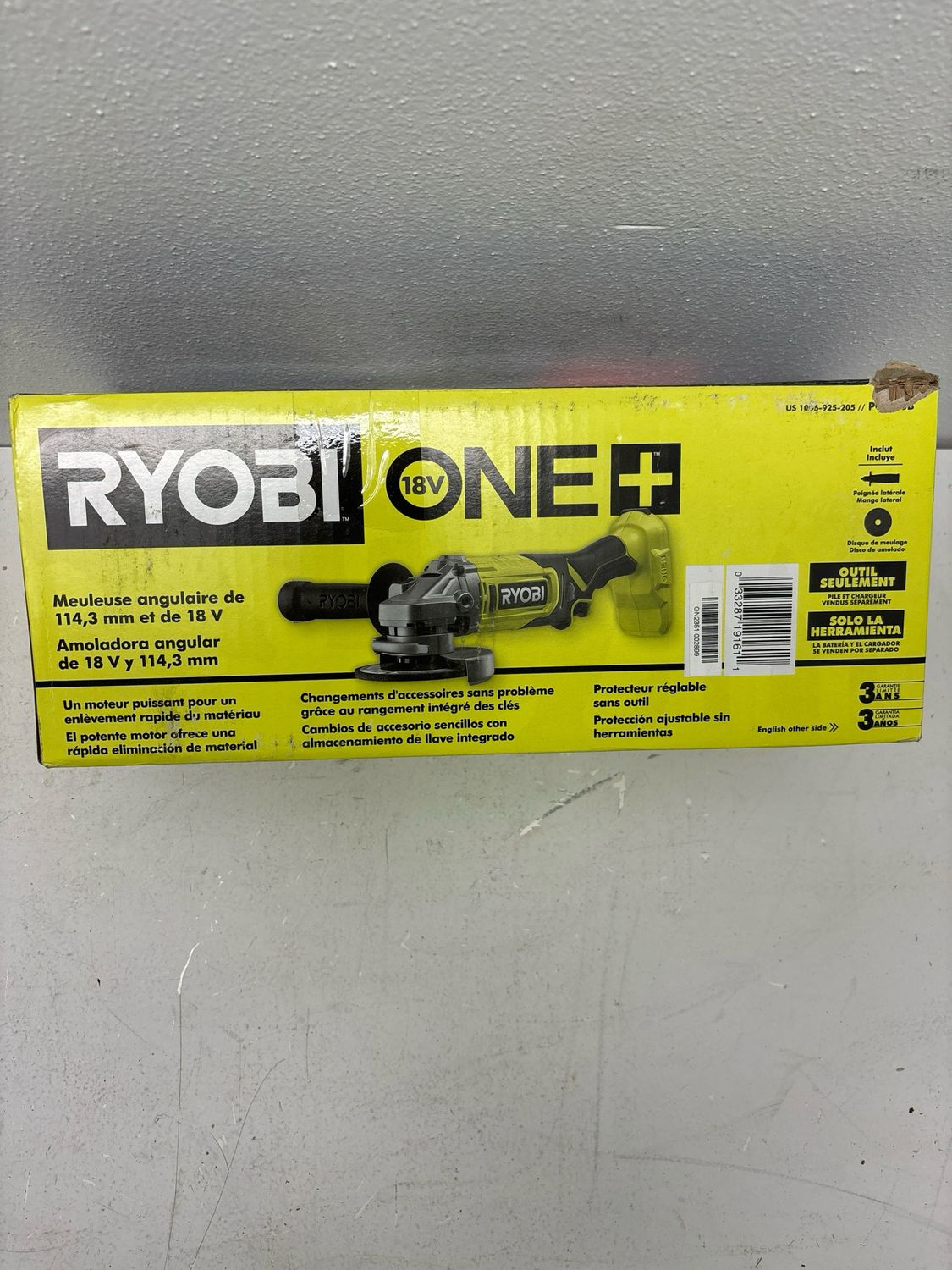 RYOBI ONE+ 18V Cordless 4-1/2 in. Angle Grinder (Tool Only) PCL445B .. .