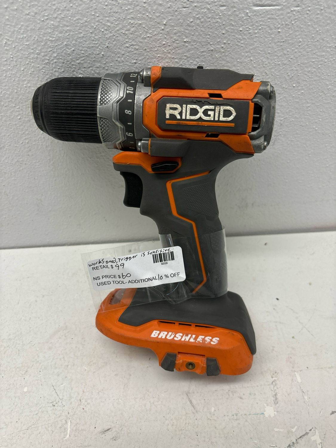 RIDGID 18V Lithium-Ion Brushless Cordless SubCompact 1/2 in. Drill/Driver (Tool-Only)