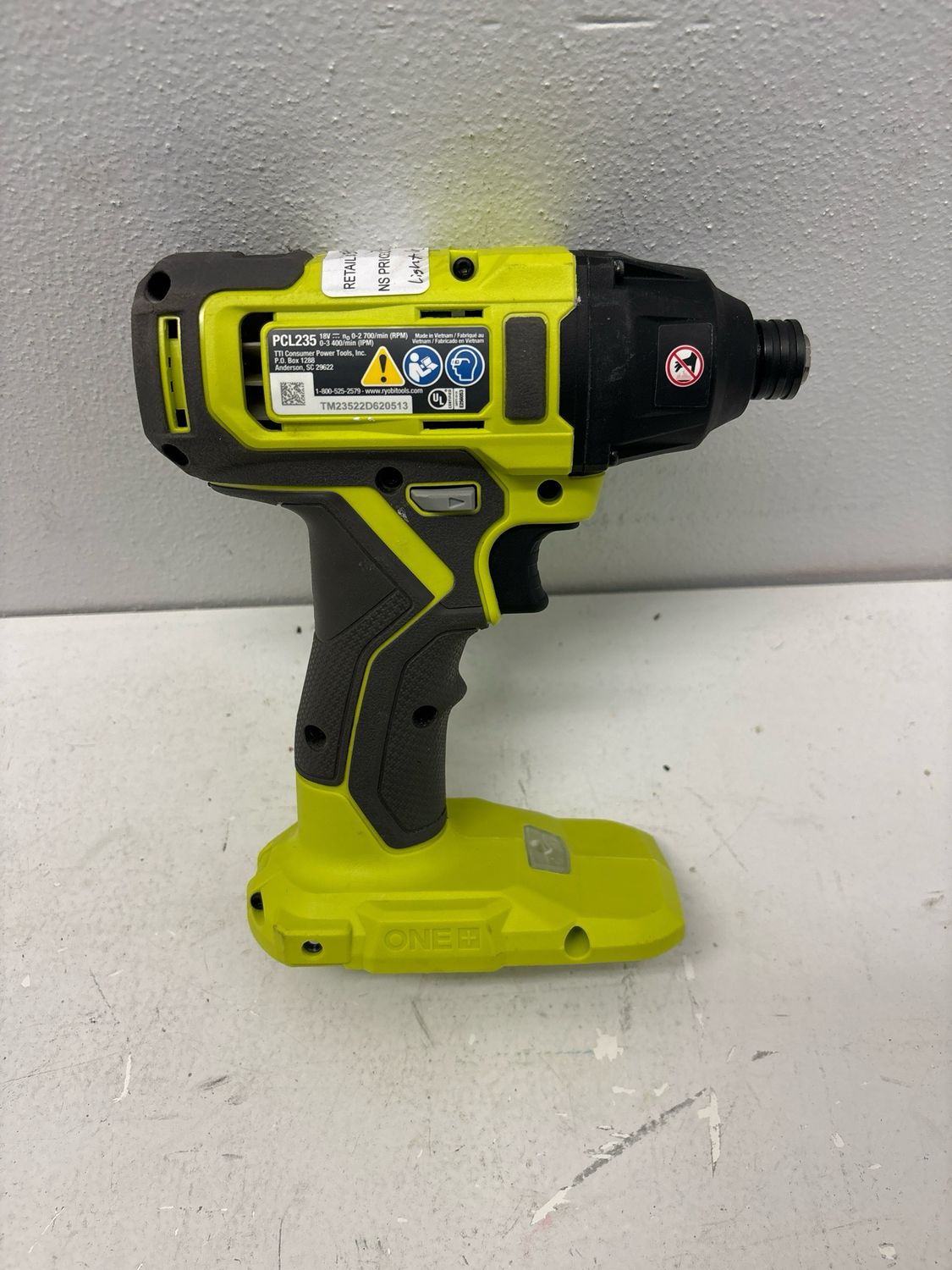 RYOBI ONE+ 18V Cordless 1/4 in. Impact Driver (Tool Only) PCL235B .