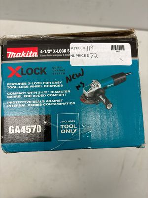 Makita 7.5 Amp Corded 4-1/2 in. X-LOCK Angle Grinder with AC/DC Switch GA4570 .