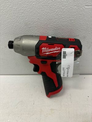 Milwaukee M12 12V Lithium-Ion Cordless 1/4 in. Hex Impact (Tool-Only) 2462-20 ...