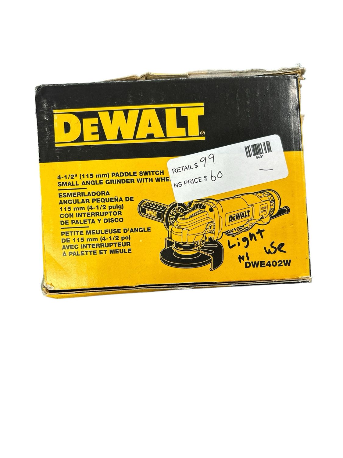 DEWALT 11 Amp Corded 4.5 in. Small Angle Grinder DWE402W .