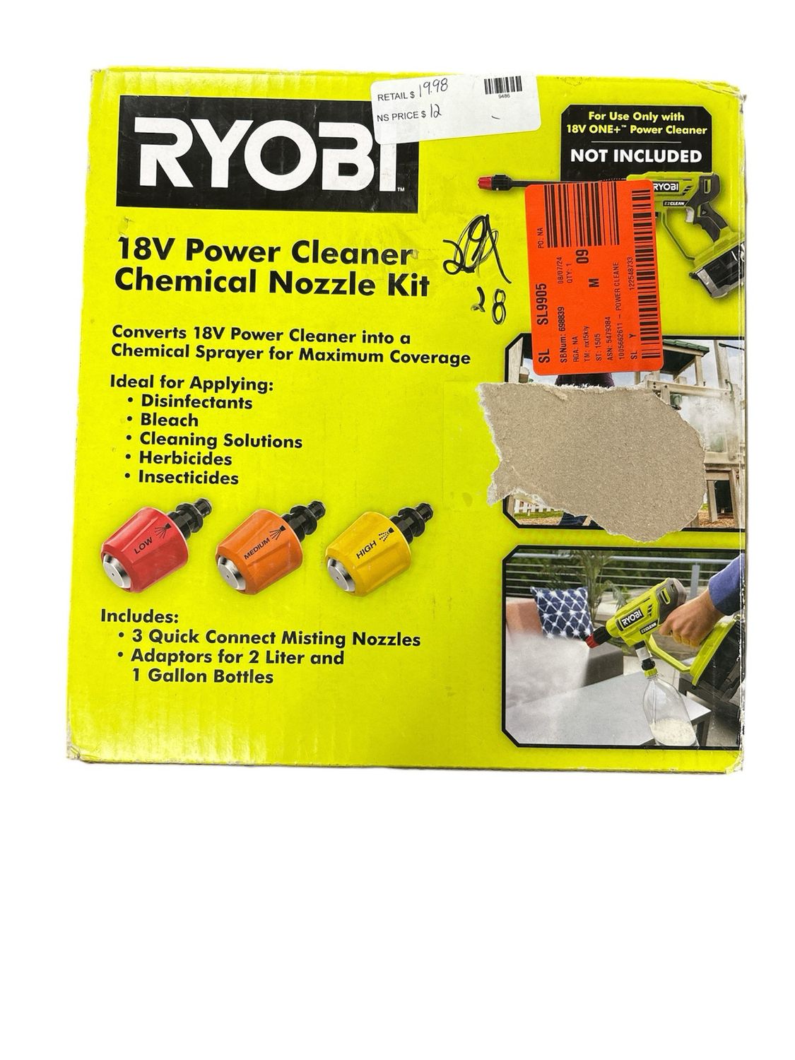 RYOBI EZClean Power Cleaner Chemical Nozzle Kit RY31MNK01 .