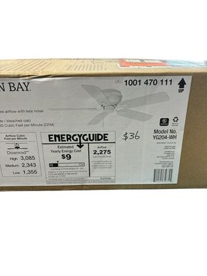 Hampton Bay 44&quot; Hawkins Ceiling Fan YG204-WH