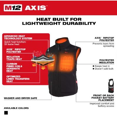 Milwaukee M12 Womens Heated Axis Vest Large 334B-20L
