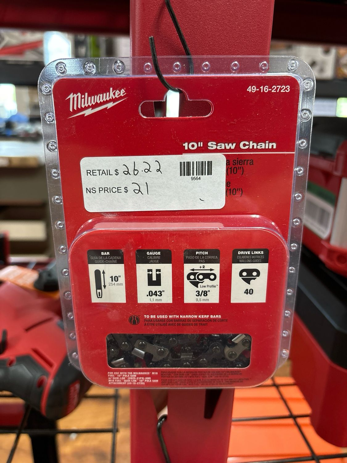 Milwaukee 10 in. Saw Chain 49-16-2723 .