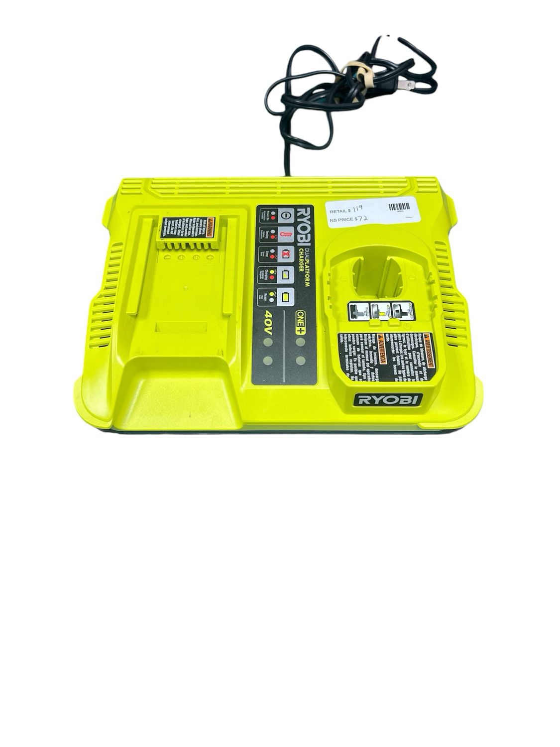 RYOBI ONE+ Lithium-Ion Dual Platform Charger for ONE+ 18V and 40-Volt Batteries P137