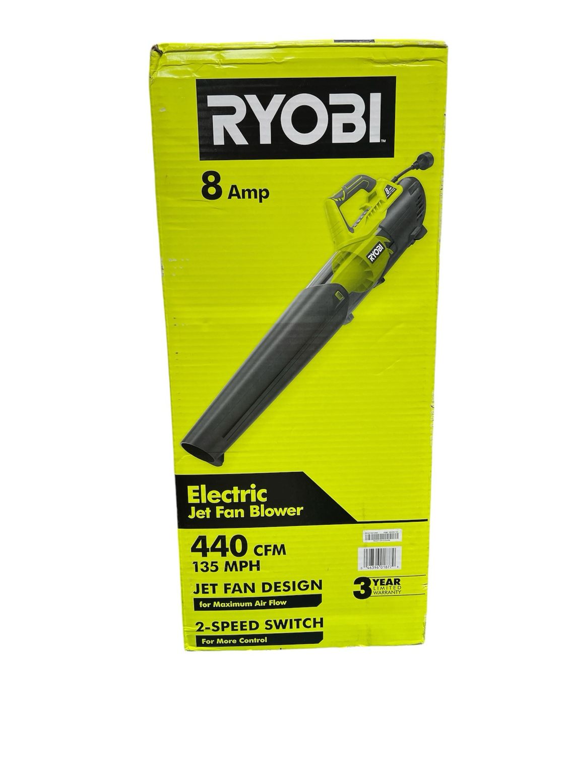 RYOBI 135 MPH 440 CFM 8 Amp Corded Electric Jet Fan Blower RY421021 .