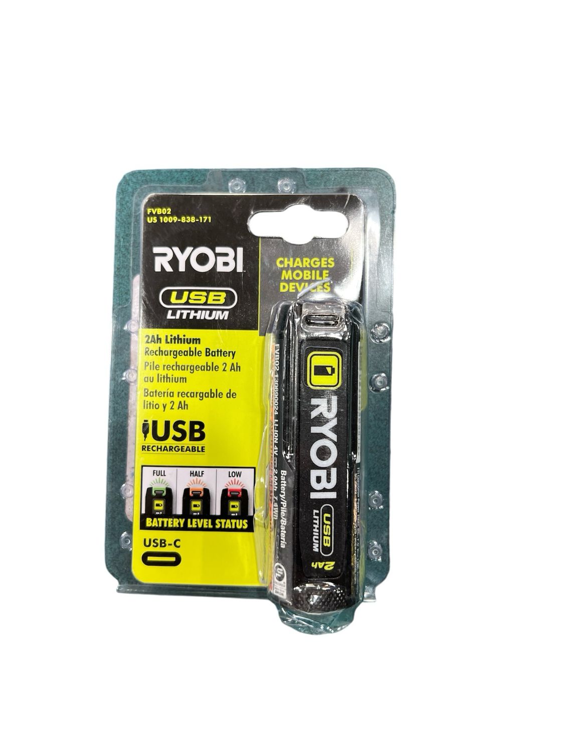 Ryobi USB Lithium 2.0 Ah Lithium Rechargeable Battery 10061 ..