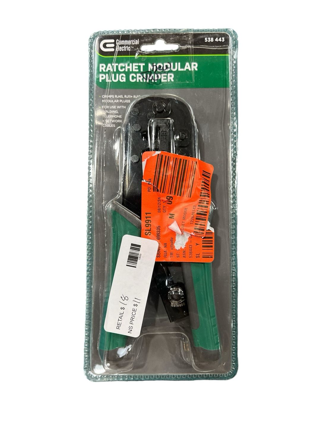 Commercial Electric Ratchet Modular Plug Crimper CE70806 ....