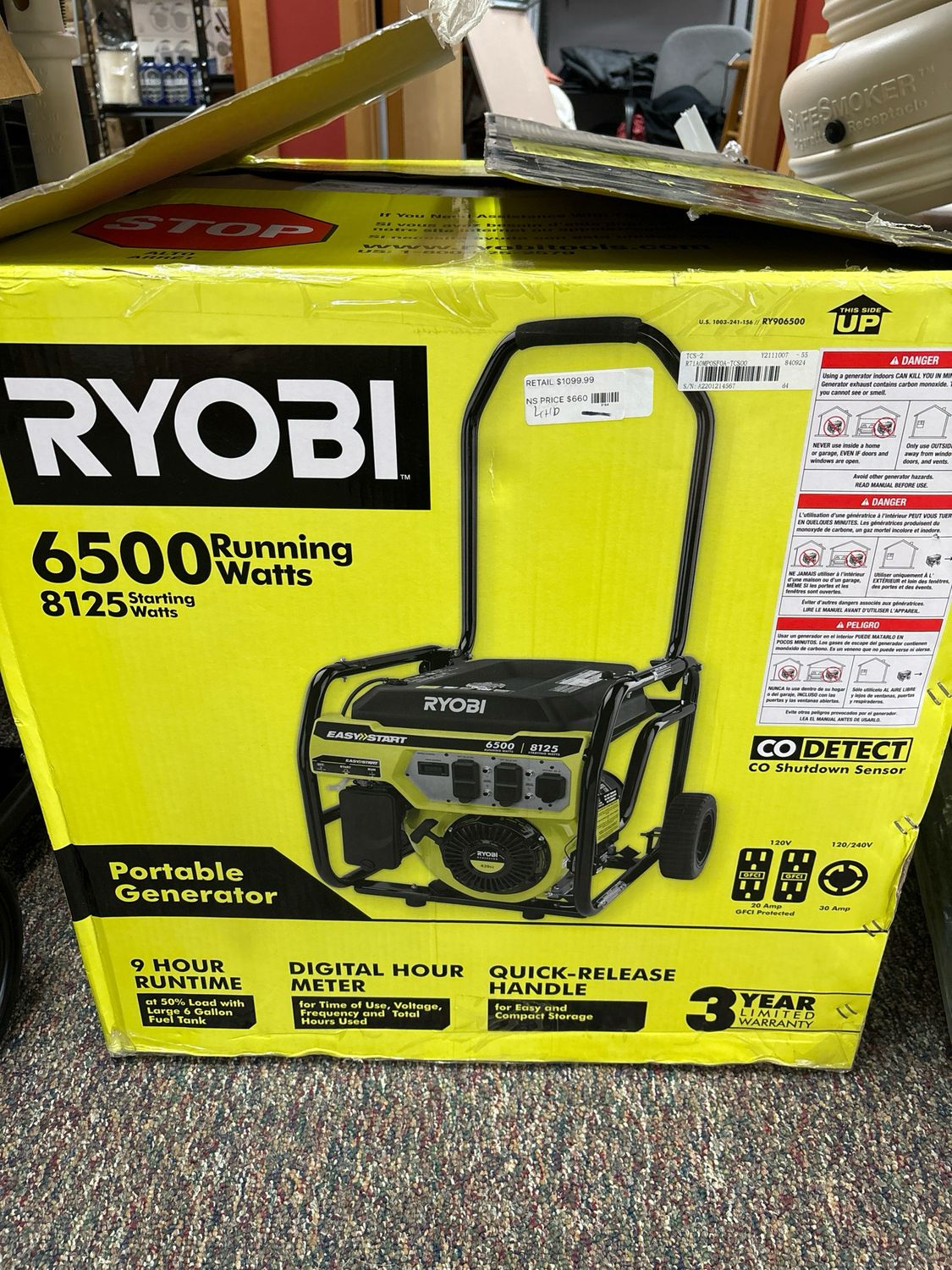 Ryobi 6500 Generator  RY906500