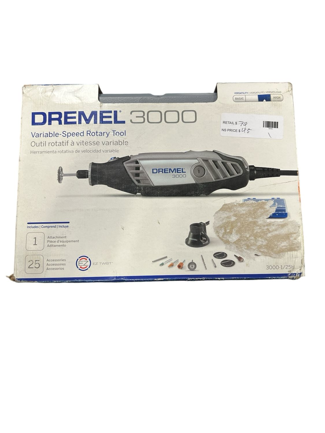 Dremel 3000 Series 1.2 Amp Variable Speed Corded Rotary Tool Kit with 25 Accessories and Carrying Case 3000-1/25H