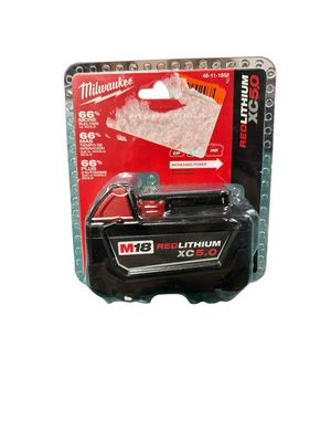 Milwaukee M18 18-Volt 5.0 Ah Lithium-Ion XC Extended Capacity Battery Pack 48-11-1850. .. . . .