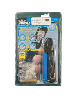 Ideal FT-45 Feed Thru Modular Plug Crimper + 10 CAT6 Plugs 33-495