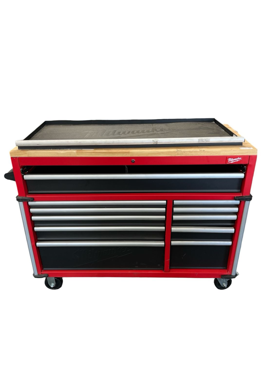 Milwaukee Tool Storage 52 in. W Heavy Duty Red Mobile Workbench Cabinet 48-22-8559