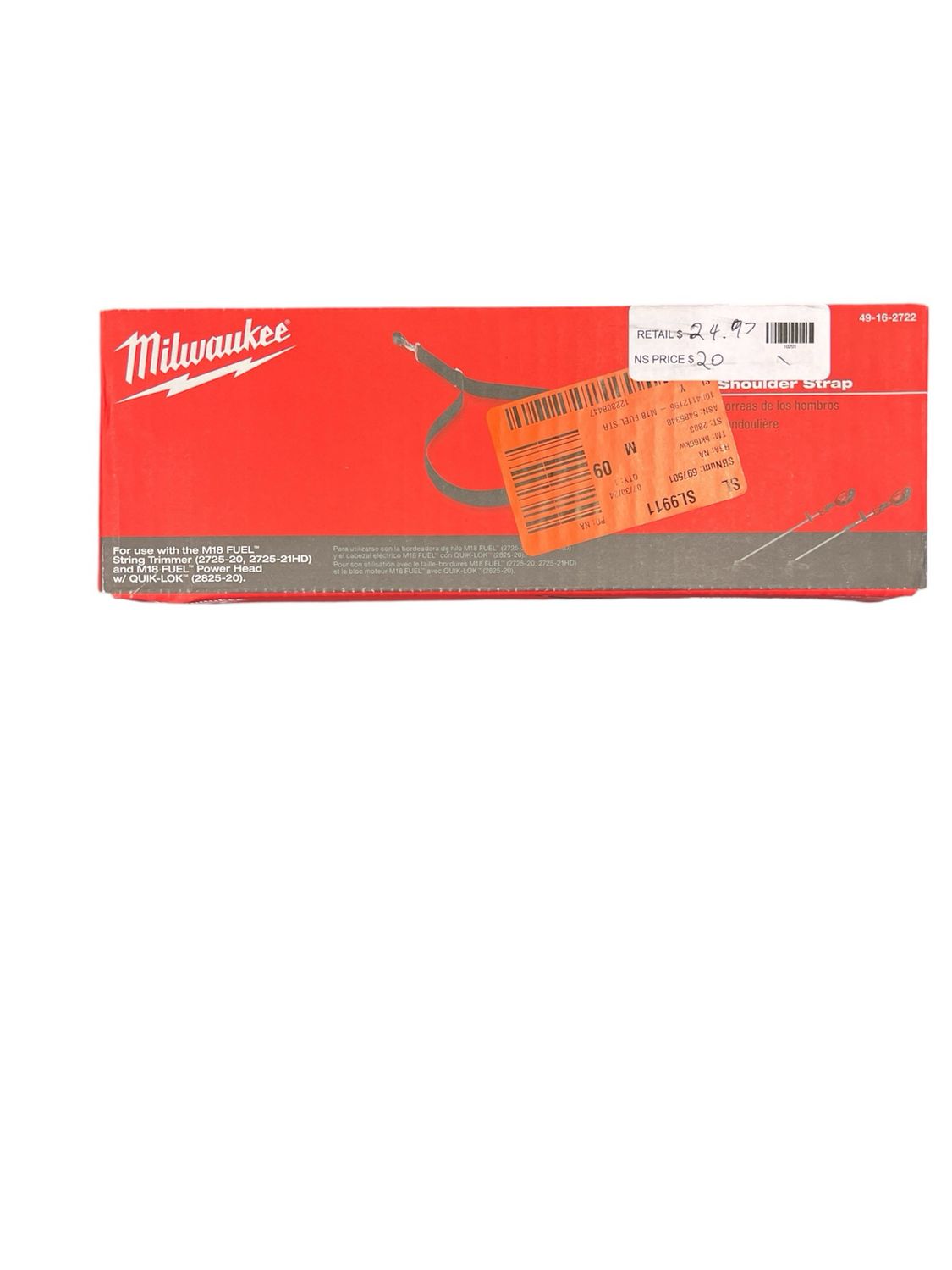Milwaukee M18 FUEL String Trimmer Shoulder Strap 49-16-2722