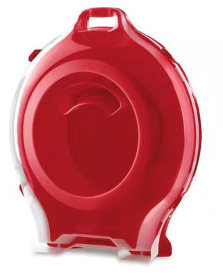 Sterilite 24 in. Red Nesting Storage Christmas Holiday Wreath Box with Clear Lid 19836606 .