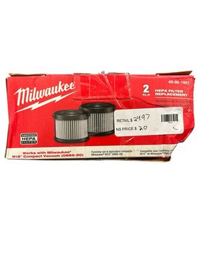 Milwaukee HEPA Dry Replacement Filters (2-Pack) 49-90-1951