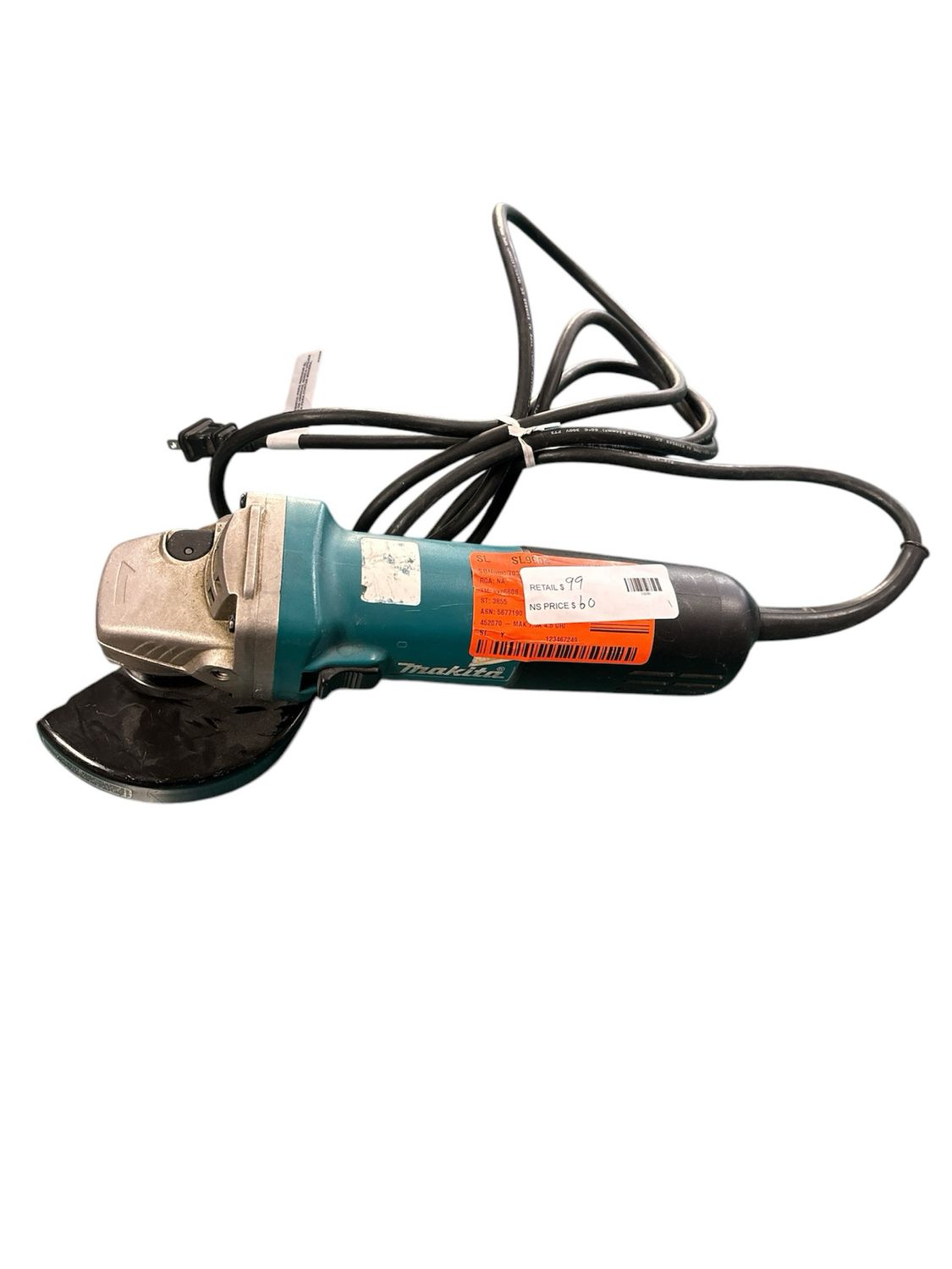 7.5 Amp Corded 4-1/2 in. Easy Wheel Change Compact Angle Grinder with Grinding Wheel, Wheel Guard 9557NB