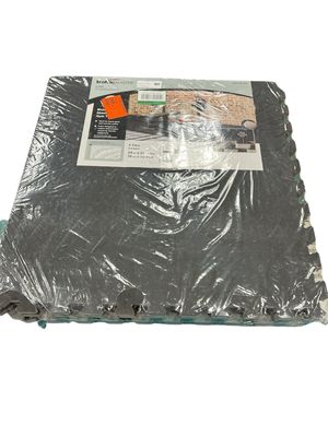 TrafficMaster Black with Blue Flecks 25.2 in. x 25.2 in. x 0.68 in. Foam Shock Absorbing Gym Floor Tiles(4 Tiles/Pack) (17.64 sq. ft.) 24182COPLHD