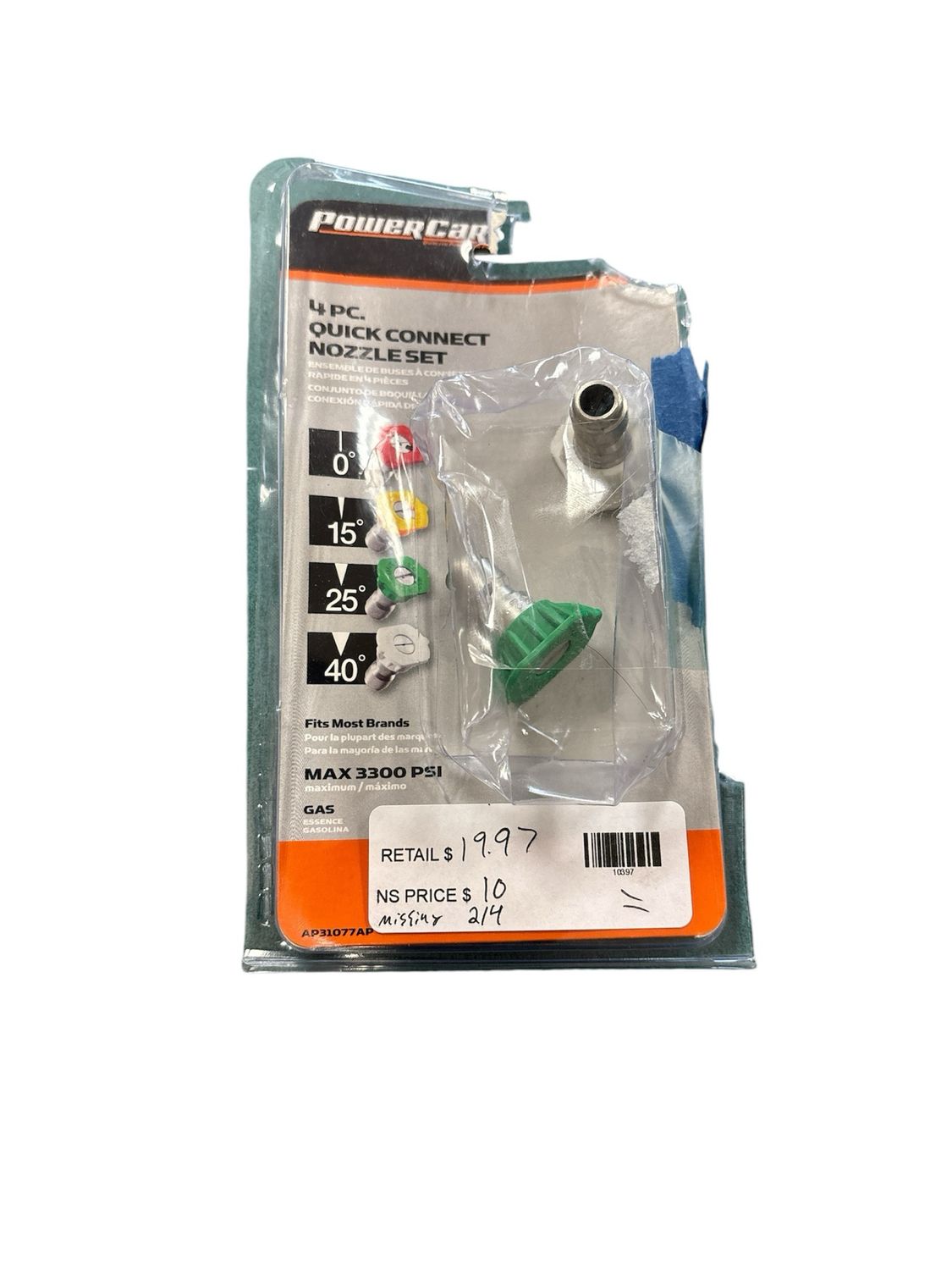 Powercare 3300-PSI Pressure Washer Nozzle Kit AP31077AP .. .