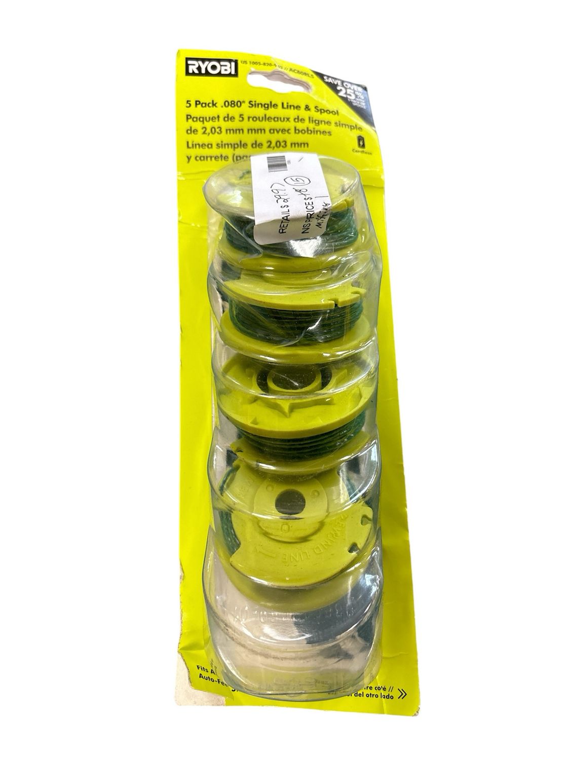 RYOBI 0.080 in. Replacement Auto-Feed Line Spools (4-Pack) AC80RL5 .