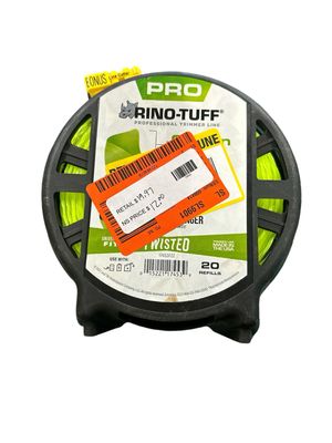 Rino-Tuff Universal Fit .080 in. x 320 ft. Pro Twisted Line for Gas, Corded and Cordless String Grass Trimmer Part/Lawn Edger 17453 . .