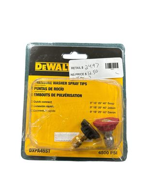 DEWALT Replacement Spray Nozzles with 1/4 in. QC Connections for Hot/Cold Water 4500 PSI Pressure Washers DXPA45ST ..