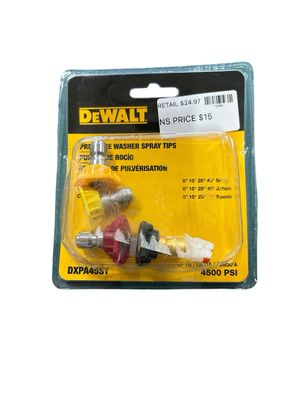 DEWALT Replacement Spray Nozzles with 1/4 in. QC Connections for Hot/Cold Water 4500 PSI Pressure Washers DXPA45ST .
