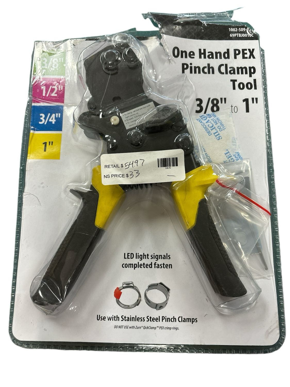 Apollo 3/8 in. to 1 in. 1-Hand PEX-B Pinch Clamp Tool 69PTBJ0010C