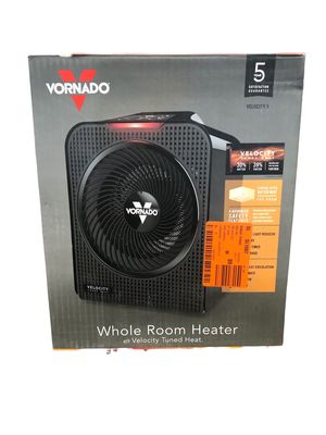 Vornado Forced Air Velocity 5 Whole Room 1500-Watt 5118 BTU Electric Space Fan Electric Heater Furnace, Black EH1-0161-06