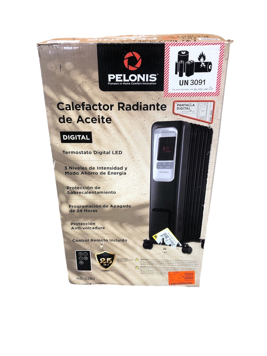 Pelonis 1,500-Watt Digital Electric Oil-Filled Radiant Portable Space Heater HO-0280 .