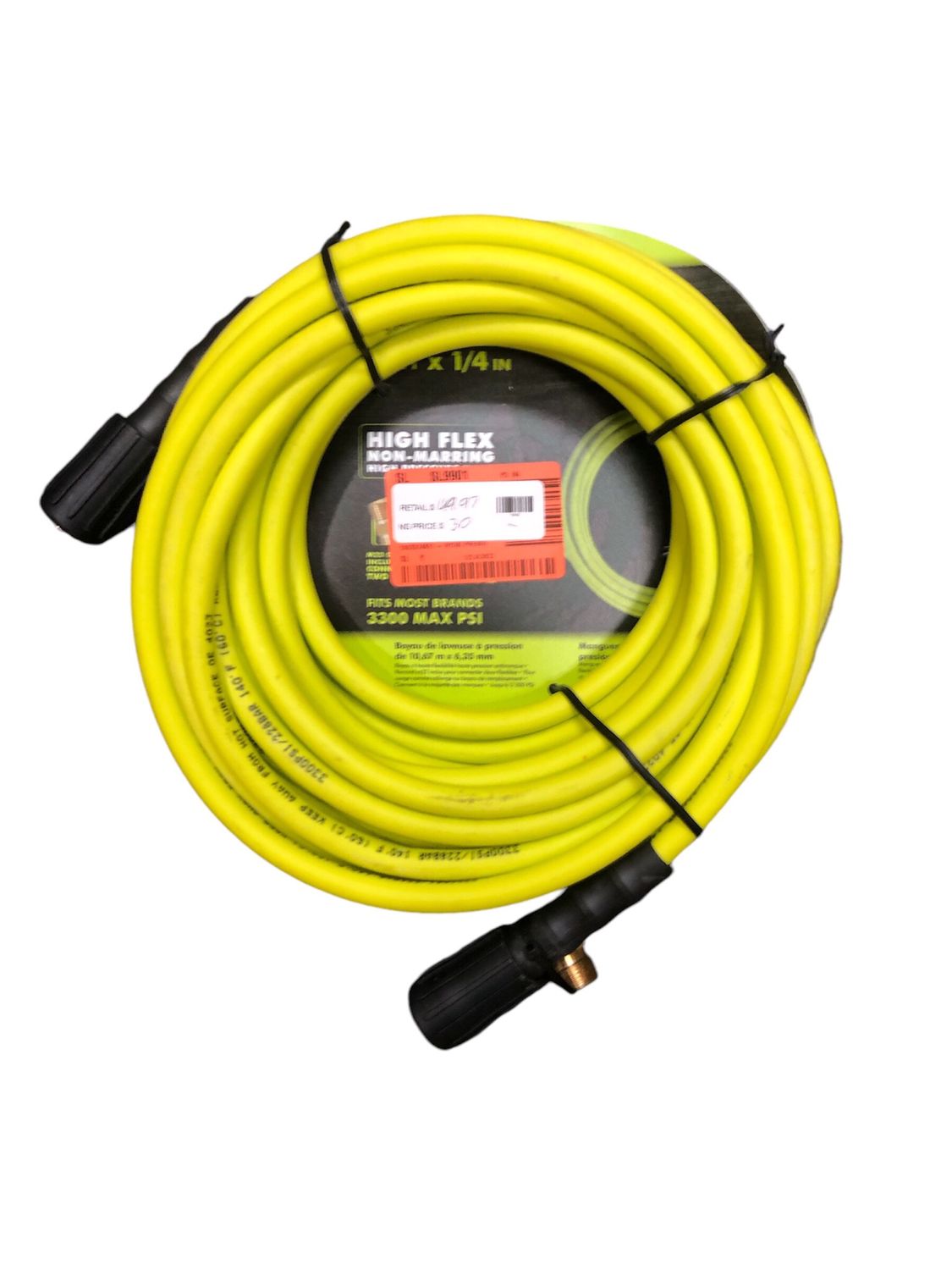 Ryobi 1/4 in. x 35 ft. 3,300 PSI Pressure Washer Replacement Hose RY31HPH01 .