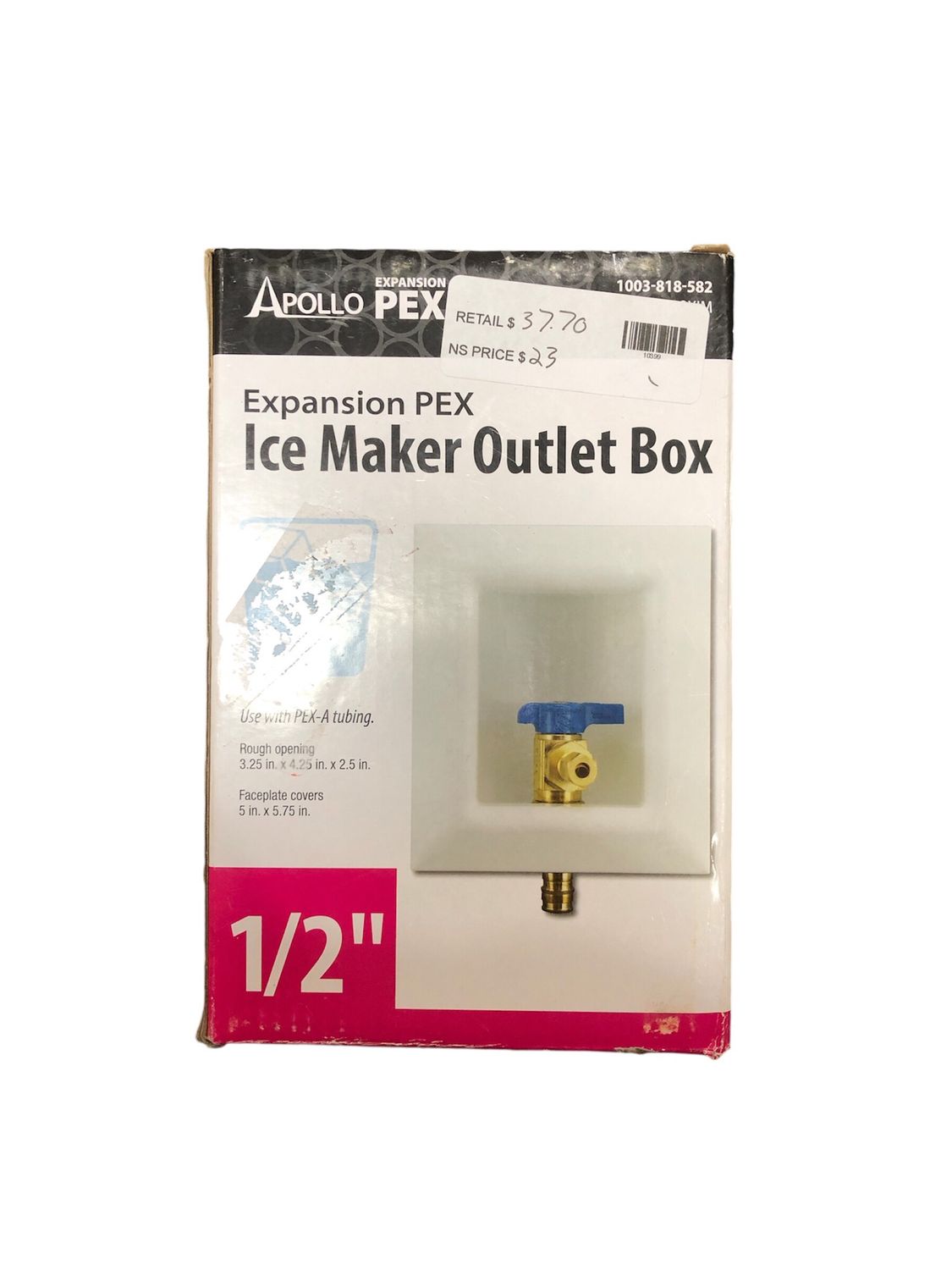 Apollo 1/2 in. Brass PEX-A Barb Icemaker Outlet Box EPXBOXIM .
