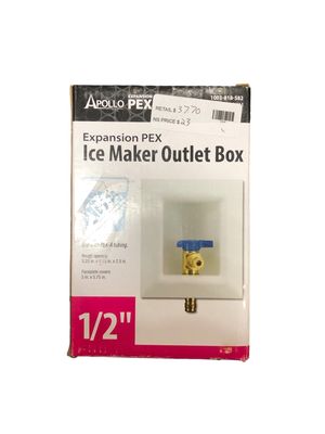 Apollo 1/2 in. Brass PEX-A Barb Icemaker Outlet Box EPXBOXIM .
