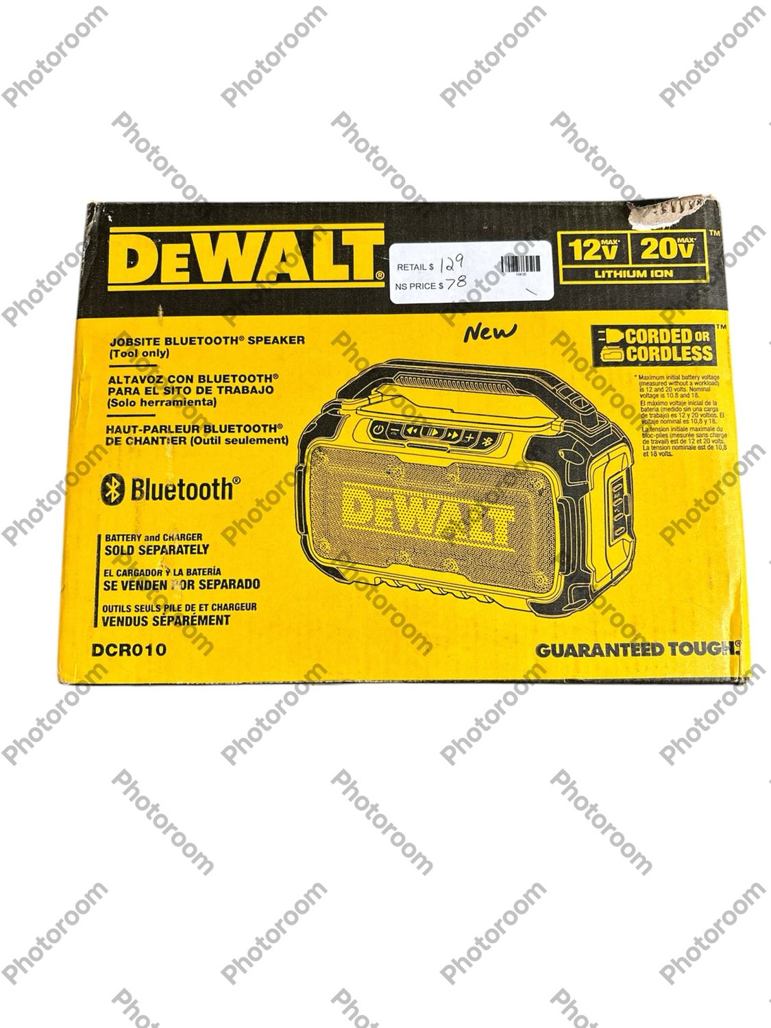 DEWALT 20V MAX Cordless Bluetooth Speaker (Tool Only) DCR010