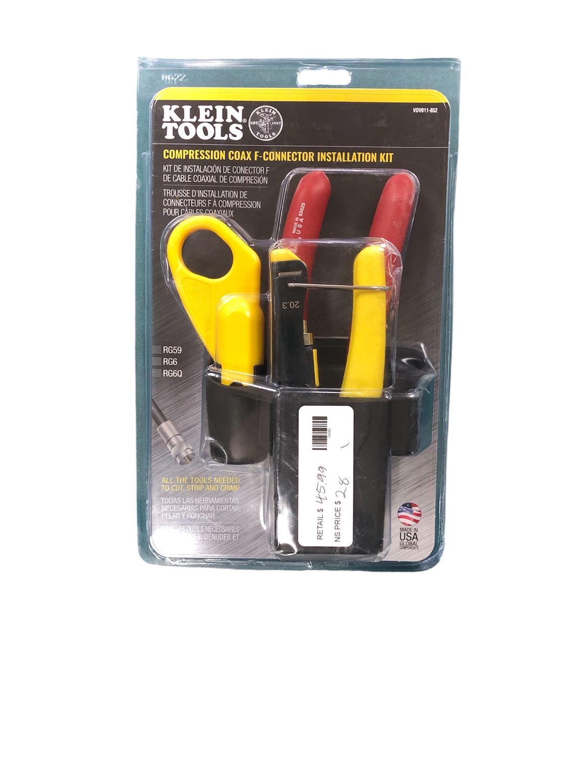 Klein Tools Coax Cable Installation Tool Set with Hip Pouch VDV011852
