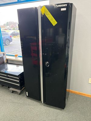 Husky Ready-to-Assemble 24-Gauge Steel Freestanding Garage Cabinet in Black (36.6 in. W x 72 in. H x 18.3 in. D)G3602T-US